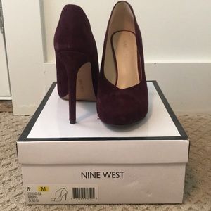Dark red suede (purple-ish) heels
